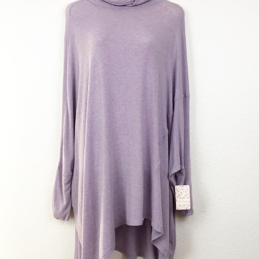 Free People sz M Terry Turtleneck Tunic wool blend - Picture 4 of 7